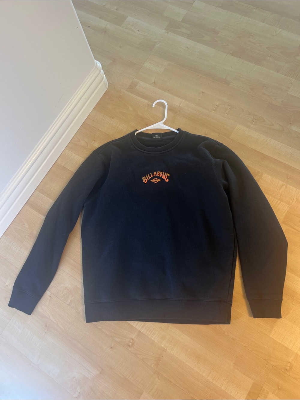 Billabong Black Crewneck Sweatshirt with Orange Logo - Picture 5 of 5